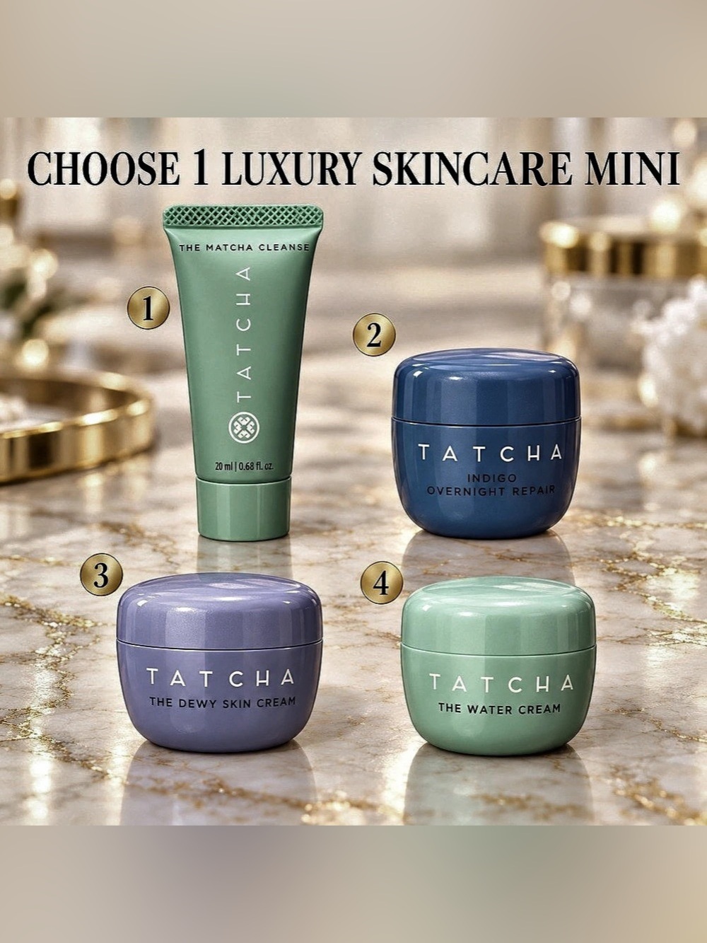 NEW Tatcha Luxury Skincare Mini Choose 1 Dewy Water Indigo Matcha
